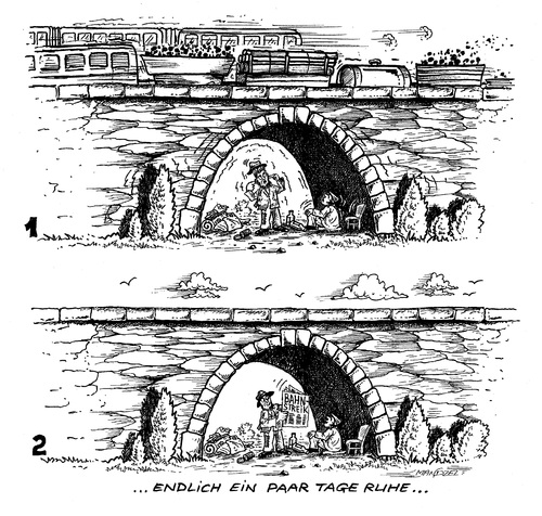 Cartoon: Bahn-Streik (medium) by mandzel tagged bahnstreik,lärmentwicklung,bahnstreik,lärmentwicklung