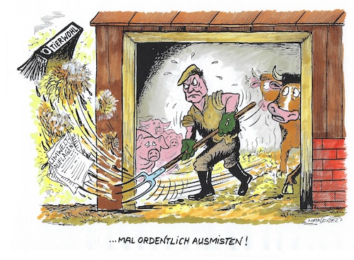 Cartoon: Bauernproteste (medium) by mandzel tagged bauern,berlin,umweltauflagen,tierwohl,proteste,klima,bauern,berlin,umweltauflagen,tierwohl,proteste,klima