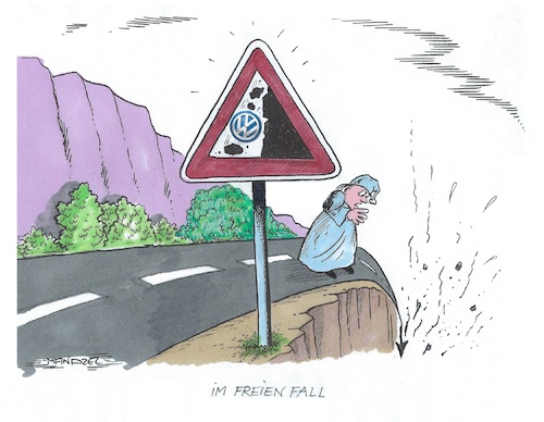 Cartoon: Bergab (medium) by mandzel tagged deutschland,autoindustrie,vw,talfahrt,wirtschaft,deutschland,autoindustrie,vw,talfahrt,wirtschaft