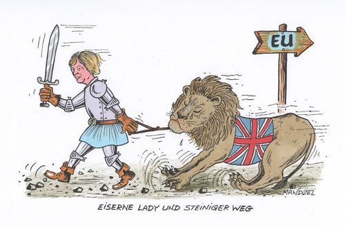 Cartoon: Brexit bedeutet Brexit (medium) by mandzel tagged may,großbritannien,brexit,eu,may,großbritannien,brexit,eu
