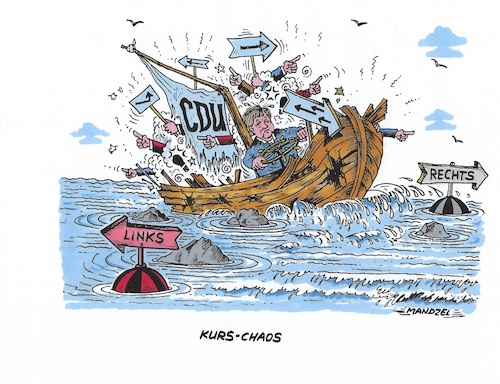 Cartoon: CDU in der Krise (medium) by mandzel tagged cdu,kursbestimmung,kanzlerkandidatur,cdu,kursbestimmung,kanzlerkandidatur