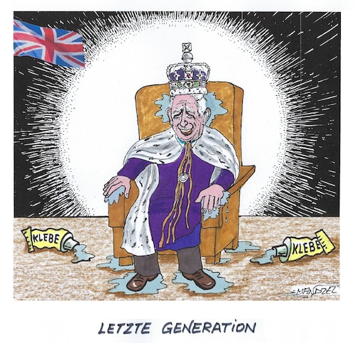 Cartoon: Charles klebt (medium) by mandzel tagged großbritannien,charles,könig,thron,klebstoff,großbritannien,charles,könig,thron,klebstoff