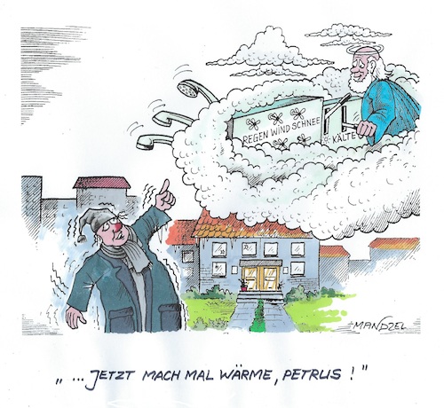 Cartoon: Das Leid mit dem Wetter... (medium) by mandzel tagged deutschland,wetter,regen,überschwemmungen,kälte,frost,wind,deutschland,wetter,regen,überschwemmungen,kälte,frost,wind
