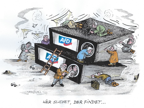 Cartoon: Das Verbot rückt näher... (medium) by mandzel tagged afd,beobachtung,rechtsradikalismus,deutschland,politik,wahlen,gesellschaftsspaltung,demokratieabbau,afd,beobachtung,rechtsradikalismus,deutschland,politik,wahlen,gesellschaftsspaltung,demokratieabbau