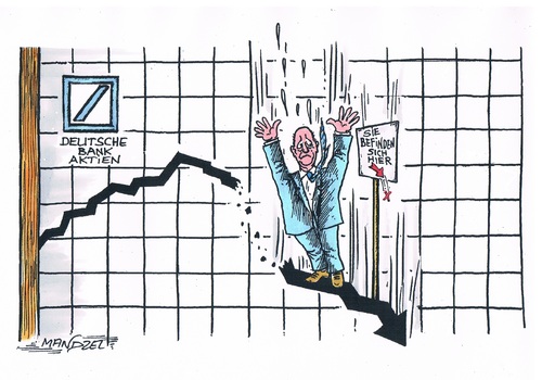 Cartoon: Der Absturz (medium) by mandzel tagged deutsche,bank,wirtschaft,konjunktur,aktieneinbruch,deutsche,bank,wirtschaft,konjunktur,aktieneinbruch