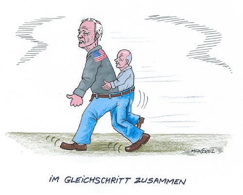 Cartoon: Der Scholz-Biden-Gleichschritt (medium) by mandzel tagged scholz,biden,deutschland,gleichschritt,ukraine,krieg,waffenlieferungen,zeitenwende,scholz,biden,deutschland,gleichschritt,ukraine,krieg,waffenlieferungen,zeitenwende