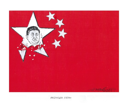 Cartoon: Ein Stern verliert Zacken (medium) by mandzel tagged xi,china,unruhen,corona,politik,demonstrationen,xi,china,unruhen,corona,politik,demonstrationen