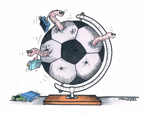 Cartoon: FIFA-Skandal (medium) by mandzel tagged fifa,geldwäsche,bestechung,gier,fußball,fifa,geldwäsche,bestechung,gier,fußball