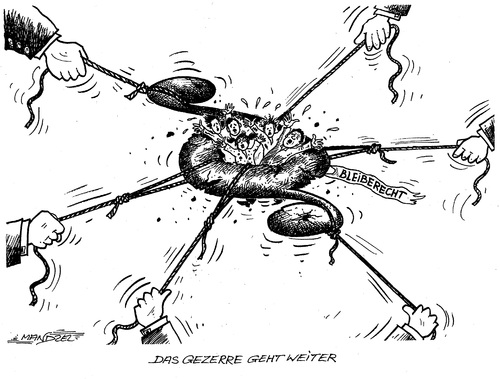 Cartoon: Flüchtlings-Drama (medium) by mandzel tagged bleiberecht,asyl,gezerre,rassismus,flüchtlinge,unterbringung,bleiberecht,asyl,gezerre,rassismus,flüchtlinge,unterbringung