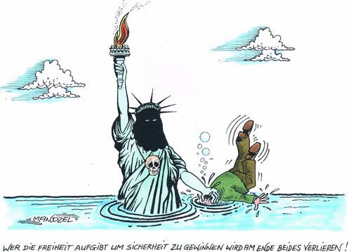 Cartoon: Folterland USA (medium) by mandzel tagged folter,usa,cia,sicherheit,terror,folter,usa,cia,sicherheit,terror
