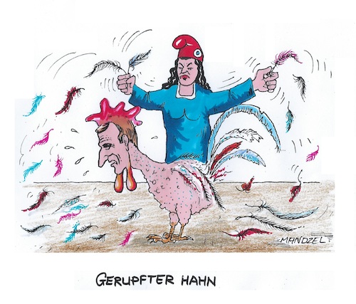 Cartoon: Frankreich-Wahl (medium) by mandzel tagged frankreich,parlamentswahl,macron,marianne,hahn,zustimmungsverlust,regierungserschwernis,frankreich,parlamentswahl,macron,marianne,hahn,zustimmungsverlust,regierungserschwernis