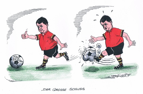 Cartoon: Gabriel und die EEG-Reform (medium) by mandzel tagged gabriel,stromreform,fußball,gabriel,stromreform,fußball