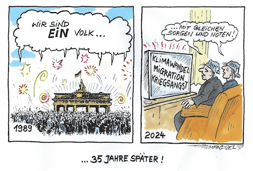 Cartoon: Gemeinsame Sorgen (medium) by mandzel tagged deutschland,einheitsstaat,jubiläum,feiertag,deutschland,einheitsstaat,jubiläum,feiertag