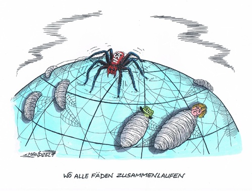 Cartoon: Globales NSA-Netz (medium) by mandzel tagged nsa,skandal,bnd,merkel,geheimdienstnetz,nsa,skandal,bnd,merkel,geheimdienstnetz