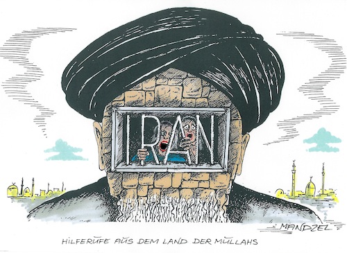 Cartoon: IRAN ! (medium) by mandzel tagged iran,schleier,frauen,unterdrückung,mullahs,islam,demonstrationen,freiheitsbegehren,emanzipation,iran,schleier,frauen,unterdrückung,mullahs,islam,demonstrationen,freiheitsbegehren,emanzipation