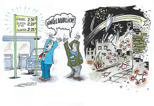 Cartoon: Ist ja unglaublich... (medium) by mandzel tagged russland,putin,nato,osterweiterung,ukraine,angst,krieg,europa,benzinpreise,zerstörung,russland,putin,nato,osterweiterung,ukraine,angst,krieg,europa,benzinpreise,zerstörung