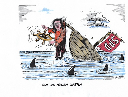 Cartoon: Kapitänin Nahles (medium) by mandzel tagged spd,wahlen,schiffbruch,kursbestimmung,nahles,deutschland,eu,spd,wahlen,schiffbruch,kursbestimmung,nahles,deutschland,eu