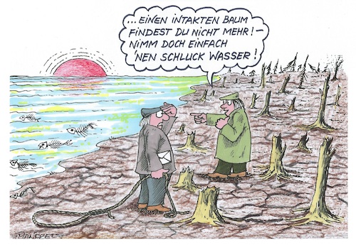 Cartoon: Katastrophal (medium) by mandzel tagged klima,umwelt,bäume,erde,wasser,co2,trockenheit,natursterben,klima,umwelt,bäume,erde,wasser,co2,trockenheit,natursterben