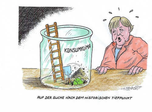 Cartoon: Konsumklima im Tief (medium) by mandzel tagged corona,pandemie,panik,chaos,konsumklima,kaufunlust,deutschland,corona,pandemie,panik,chaos,konsumklima,kaufunlust,deutschland