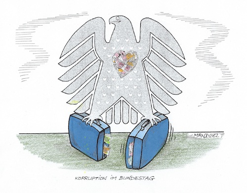 Cartoon: Korruption (medium) by mandzel tagged korruption,abgeordnete,bundestag,deutschland,korruption,abgeordnete,bundestag,deutschland