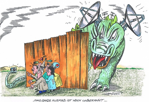 Cartoon: Lausch-Monster (medium) by mandzel tagged spähvorgang,usa,spionage,menschen,monster,spähvorgang,usa,spionage,menschen,monster