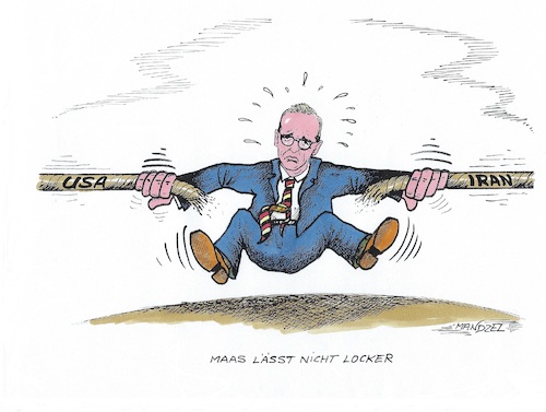 Cartoon: Maas im Einsatz (medium) by mandzel tagged maas,iran,usa,atomdeal,krise,kriegsgefahr,maas,iran,usa,atomdeal,krise,kriegsgefahr