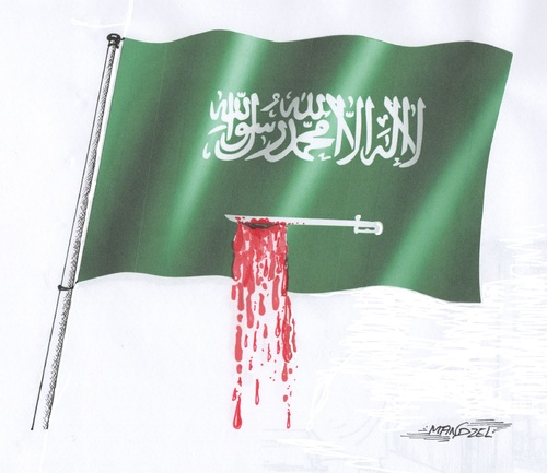 Cartoon: Menschenrechte in Saudi-Arabien (medium) by mandzel tagged arabien,flagge,schwert,tod,sunniten,menschenrechte,arabien,flagge,schwert,tod,sunniten,menschenrechte