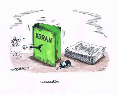 Cartoon: Missbrauch der Religion (medium) by mandzel tagged terror,koran,missbrauch,religion,terror,koran,missbrauch,religion