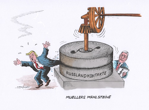 Cartoon: Muellers Grand Jury (medium) by mandzel tagged usa,trump,mueller,justiz,mühlsteine,russlandkontakte,verfahren,usa,trump,mueller,justiz,mühlsteine,russlandkontakte,verfahren