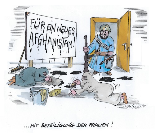Cartoon: Neues altes Afghanistan (medium) by mandzel tagged afghanistan,taliban,frauen,unterdrückung,islam,afghanistan,taliban,frauen,unterdrückung,islam