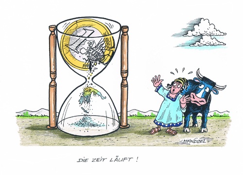 Cartoon: Pleite in Griechenland (medium) by mandzel tagged griechenland,euro,grexit,sanduhr,eu,griechenland,euro,grexit,sanduhr,eu