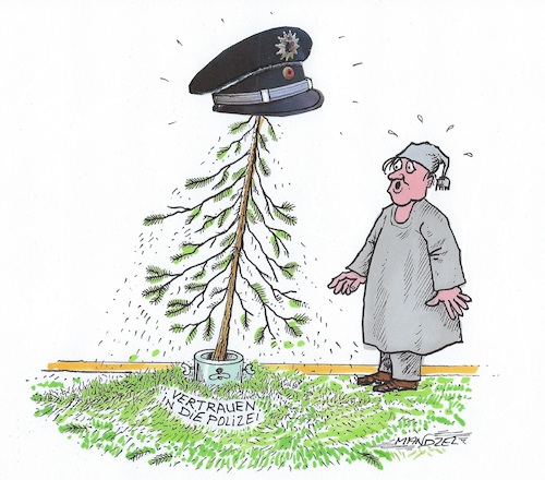 Cartoon: Polizeivertrauen ausgedünnt (medium) by mandzel tagged polizei,rechtsradikalismus,deutschland,vertrauen,polizei,rechtsradikalismus,deutschland,vertrauen