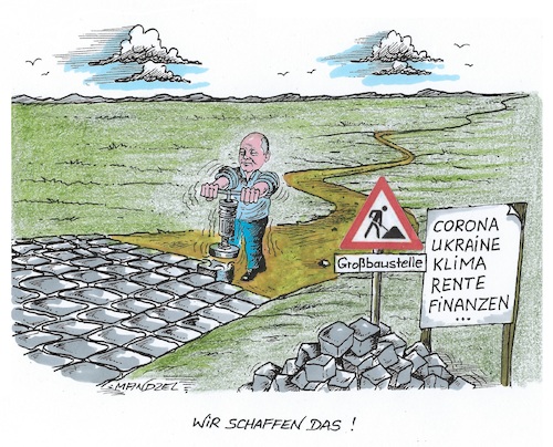 Cartoon: Scholz legt los... (medium) by mandzel tagged scholz,kanzler,ampel,arbeit,finanzen,corona,klima,rente,scholz,kanzler,ampel,arbeit,finanzen,corona,klima,rente