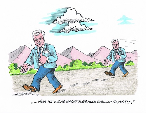 Cartoon: Seehofer wird eigener Nachfolger (medium) by mandzel tagged seehofer,csu,bayern,nachfolge,politik,mandzel,karikatur,partei,ministerpräsident,seehofer,csu,bayern,nachfolge,politik,mandzel,karikatur,partei,ministerpräsident