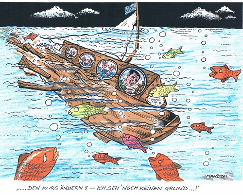 Cartoon: Sinkendes Griechenland (medium) by mandzel tagged griechenland,pleite,finanzchaos,untergang,tsipras,griechenland,pleite,finanzchaos,untergang,tsipras