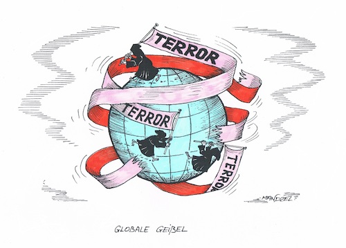 Cartoon: Terrorakte allerorten (medium) by mandzel tagged terror,angst,unbegreiflichkeit,hoffnungslosigkeit,islamismus,terror,angst,unbegreiflichkeit,hoffnungslosigkeit,islamismus