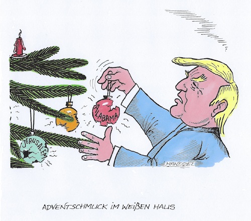 Cartoon: Trump dekoriert (medium) by mandzel tagged trump,alabama,niederlage,republikaner,wahlen,trump,alabama,niederlage,republikaner,wahlen