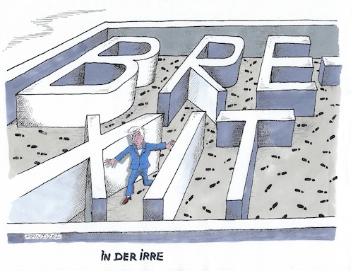 Cartoon: Völlig verirrt (medium) by mandzel tagged may,brexit,großbritannien,eu,irrgarten,may,brexit,großbritannien,eu,irrgarten