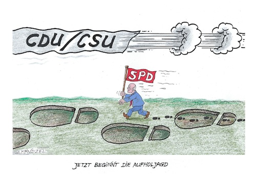 Cartoon: Wahlkampf (medium) by mandzel tagged deutschland,scholz,aufholjagd,wahlkampf,deutschland,scholz,aufholjagd,wahlkampf