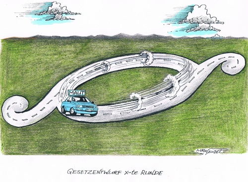 Cartoon: Warten auf die Maut (medium) by mandzel tagged maut,privatautos,gerechtigkeit,gesetzentwurf,maut,privatautos,gerechtigkeit,gesetzentwurf