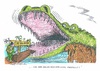 Cartoon: Bundeswehr nach Afrika (small) by mandzel tagged zentralafrika,gauck,krokodil,bundeswehr