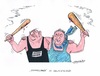 Cartoon: Doppelpack (small) by mandzel tagged hooligans,rechtsradikale,randale,gewalt,deutschland,ausländerhass