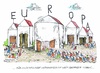 Cartoon: Flüchtlingsströme nach Europa (small) by mandzel tagged flüchtlinge,europa,unterschiedlichkeiten,aufnahmebereitwilligkeit