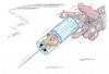 Cartoon: Impfgegner unter Druck (small) by mandzel tagged corona,pandemie,panik,chaos,hysterie,mundschutz,impfgegner,verschwörungstheoretiker