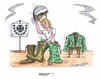 Cartoon: Passt ! (small) by mandzel tagged verteidigungsministerin,bundeswehr,stiefel,helm