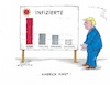 Cartoon: USA vorn (small) by mandzel tagged corona,pandemie,panik,chaos,hysterie,usa,infizierte