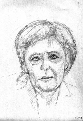 Cartoon: Skizze Merkel (medium) by Mawi tagged skizze,merkel,politik,portrait