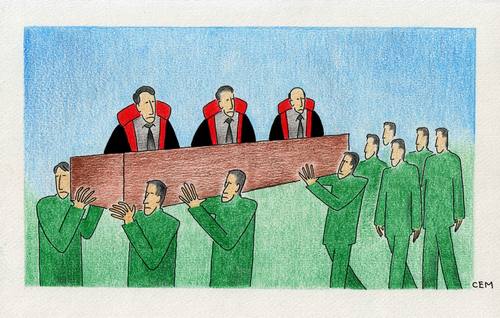 Cartoon: court (medium) by cemkoc tagged law,cartoons,hukuk,karikatürleri,cem,ko,justice,judge,judicial,court,judgement,tribunal,supreme,lex,jurisdiction,legal,gesetz,richter,adalet,hakim,mahkeme,robe,wig,defendant,prosecutor,koc,magistrate,judgeship