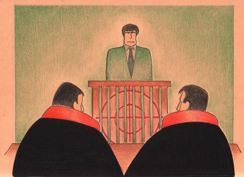 Cartoon: for Hrant Dink (medium) by cemkoc tagged judgement,court,judicial,judge,justice,ko,cem,karikatürleri,hukuk,cartoons,law,dink,hrant,tribunal,supreme,lex,jurisdiction,legal,gesetz,richter,adalet,hakim,mahkeme,robe,wig,defendant,prosecutor,koc,magistrate,judgeship