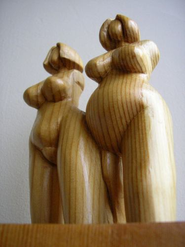 Cartoon: nudes (medium) by cemkoc tagged sculpture,figurine,nude,nudes,wood